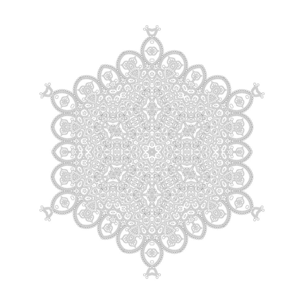 vacker linjekonst mandala design vektor