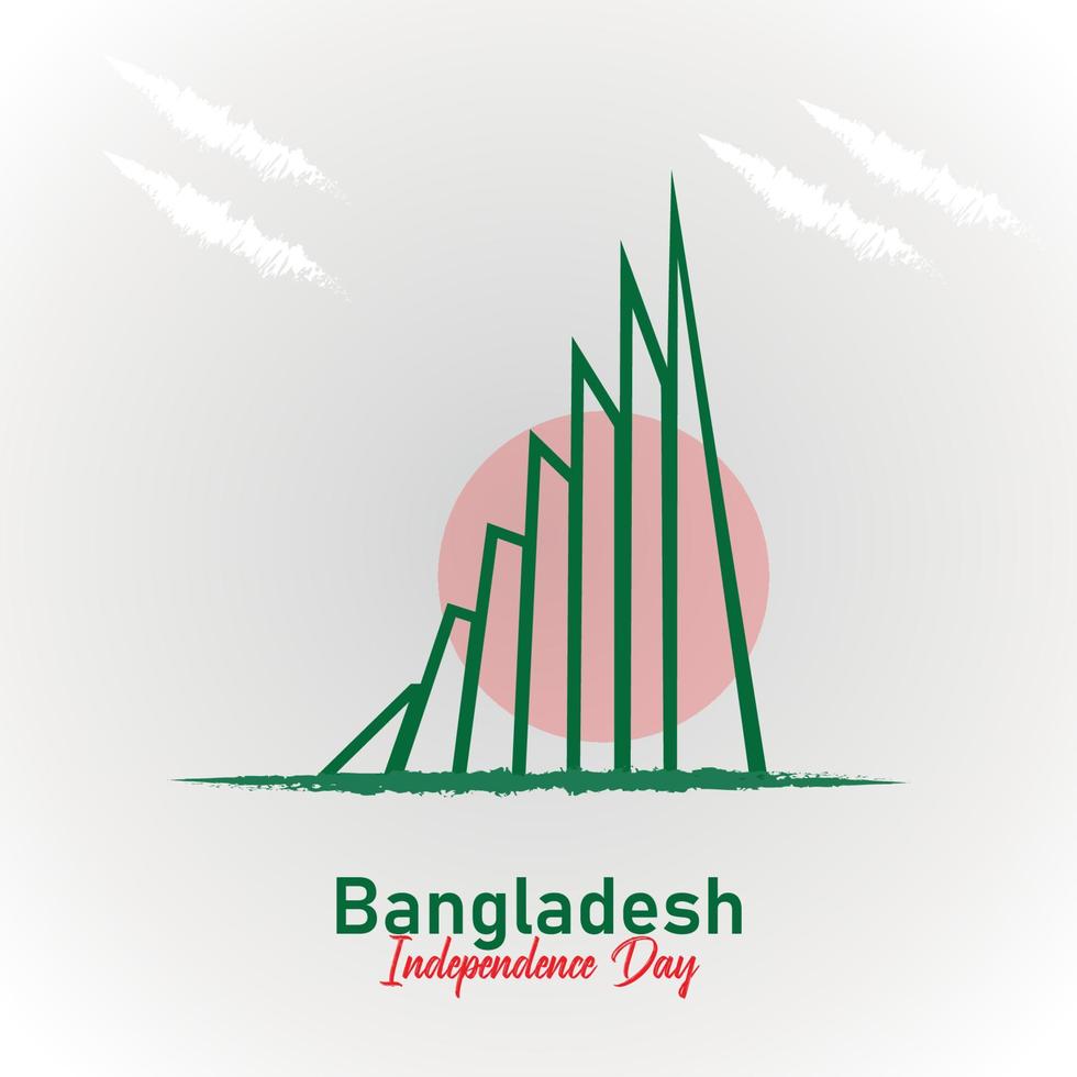 bangladesch unabhängigkeitstag vektorillustration mit nationaldenkmal vektor