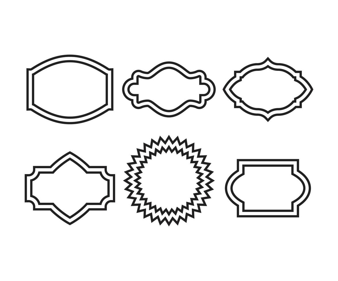 dekorativa etikettramar linjekonst vektor