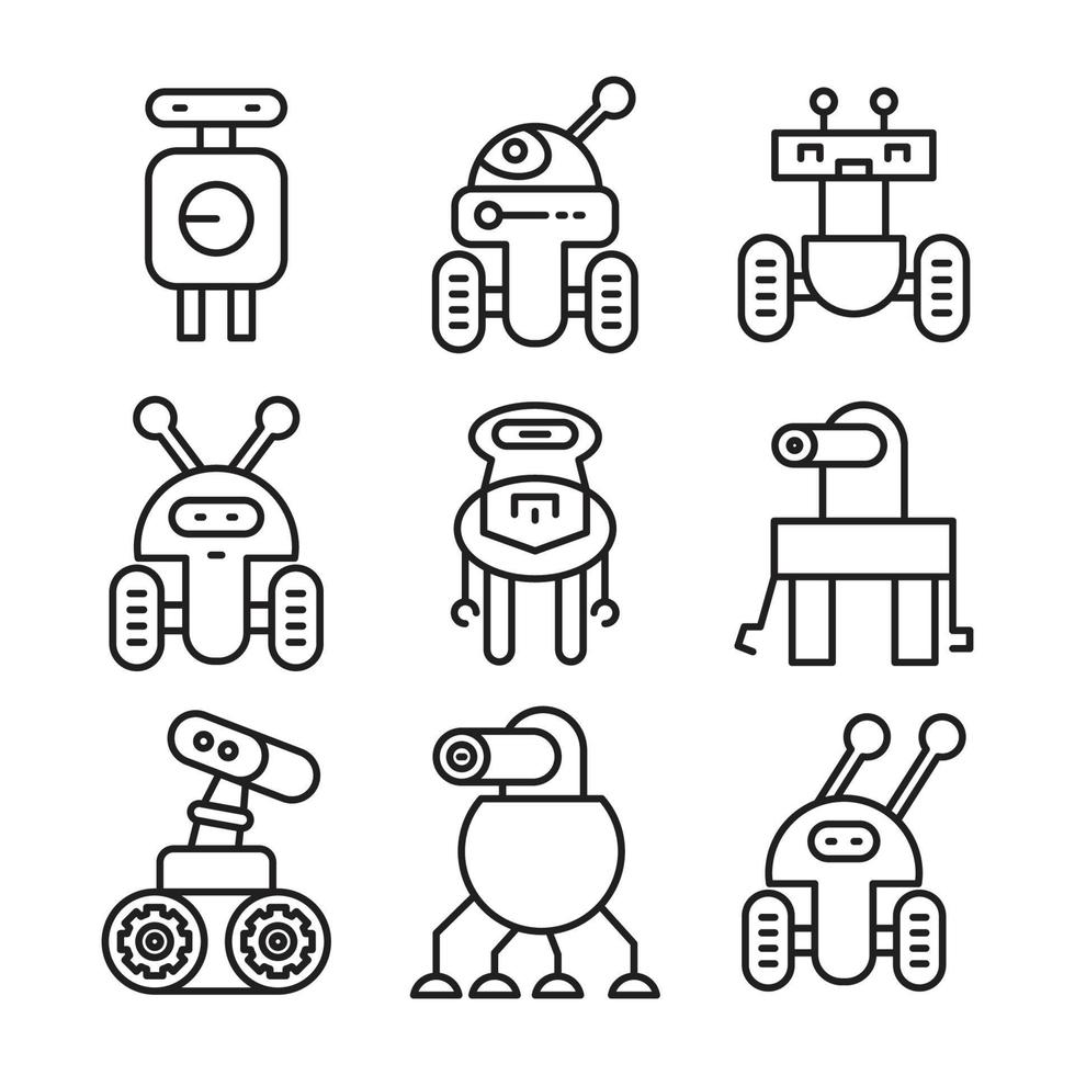 intelligente robotersymbole gesetzt vektor