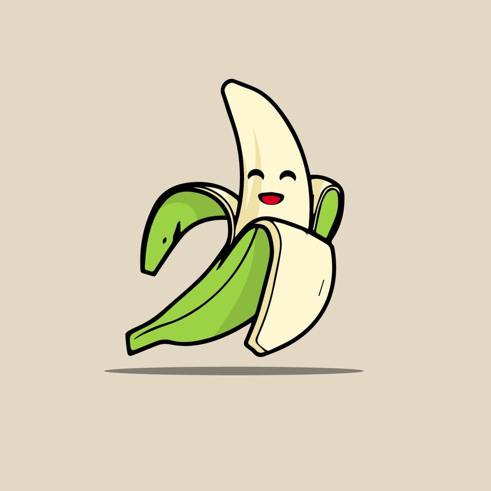 färsk grön banan frukt vektor