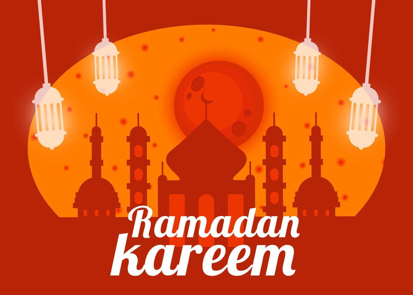 platt ramadan kareem illustration vektordesign eps10 perfekt för gratulationskort, affisch eller andra ändamål relaterade till platt ramadan kareem vektor
