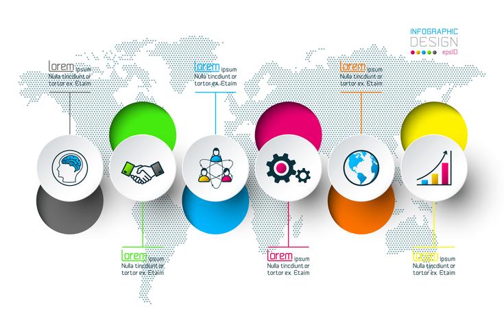 Geschäftskreisaufkleber formen infographic Gruppenstange vektor