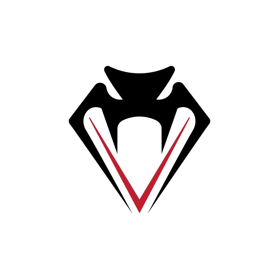 Buchstabe v Viper-Logo-Design vektor