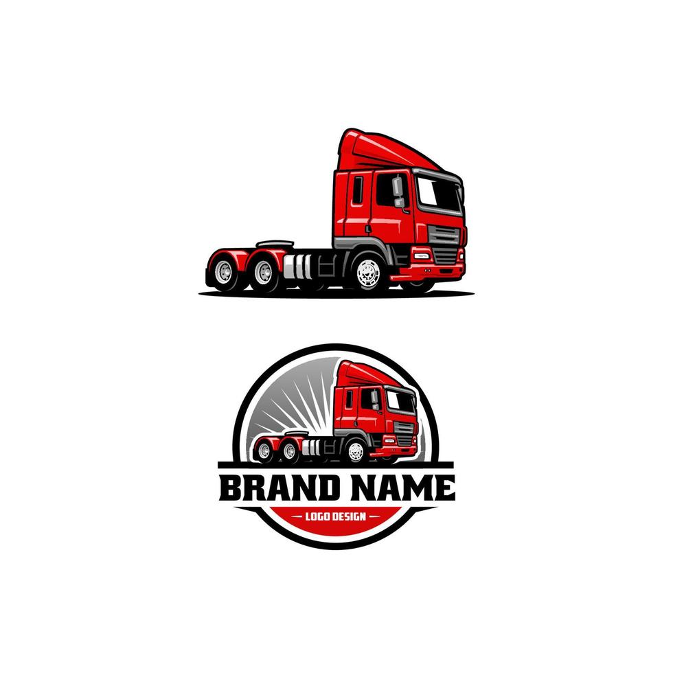 uppsättning av lastbil illustration logotyp vektor
