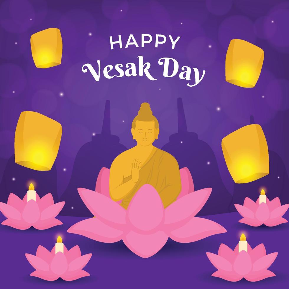 glad vesak dag koncept vektor