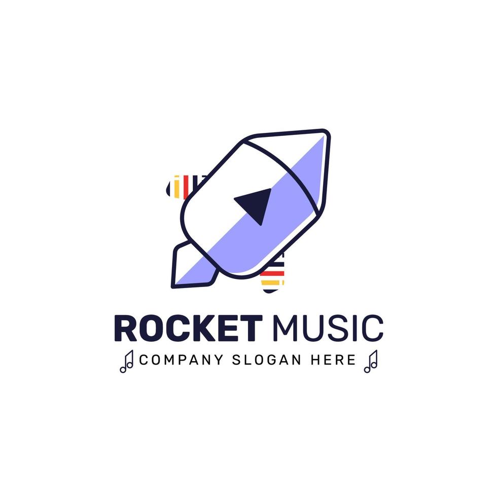 musik raket logotyp illustration vektor