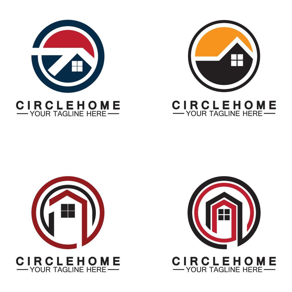Home-Kreis-Konzept-Logo-Symbol-Vektor-Illustration-design vektor