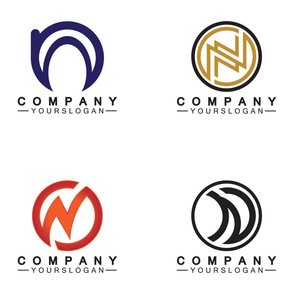 Buchstabe n Kreis Konzept Logo Vektor Designvorlage