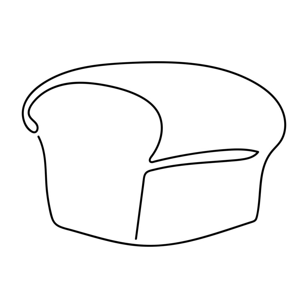eine durchgehende Strichzeichnung von langem Laibbrot. einfache schwarze Linienskizze des französischen Baguette-, Bäckerei- und Café-Konzepts gut für Logo. Vektor-Illustration vektor