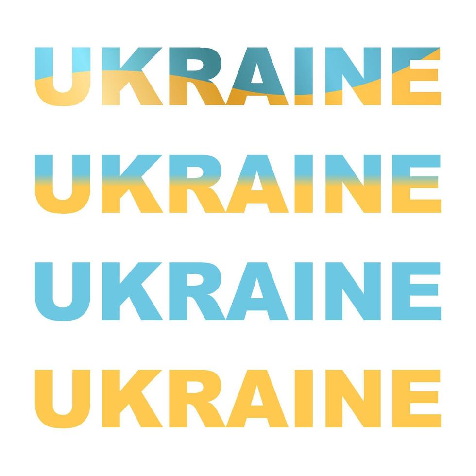 inskriptionen ukraina i färgerna på den ukrainska flaggan vektor