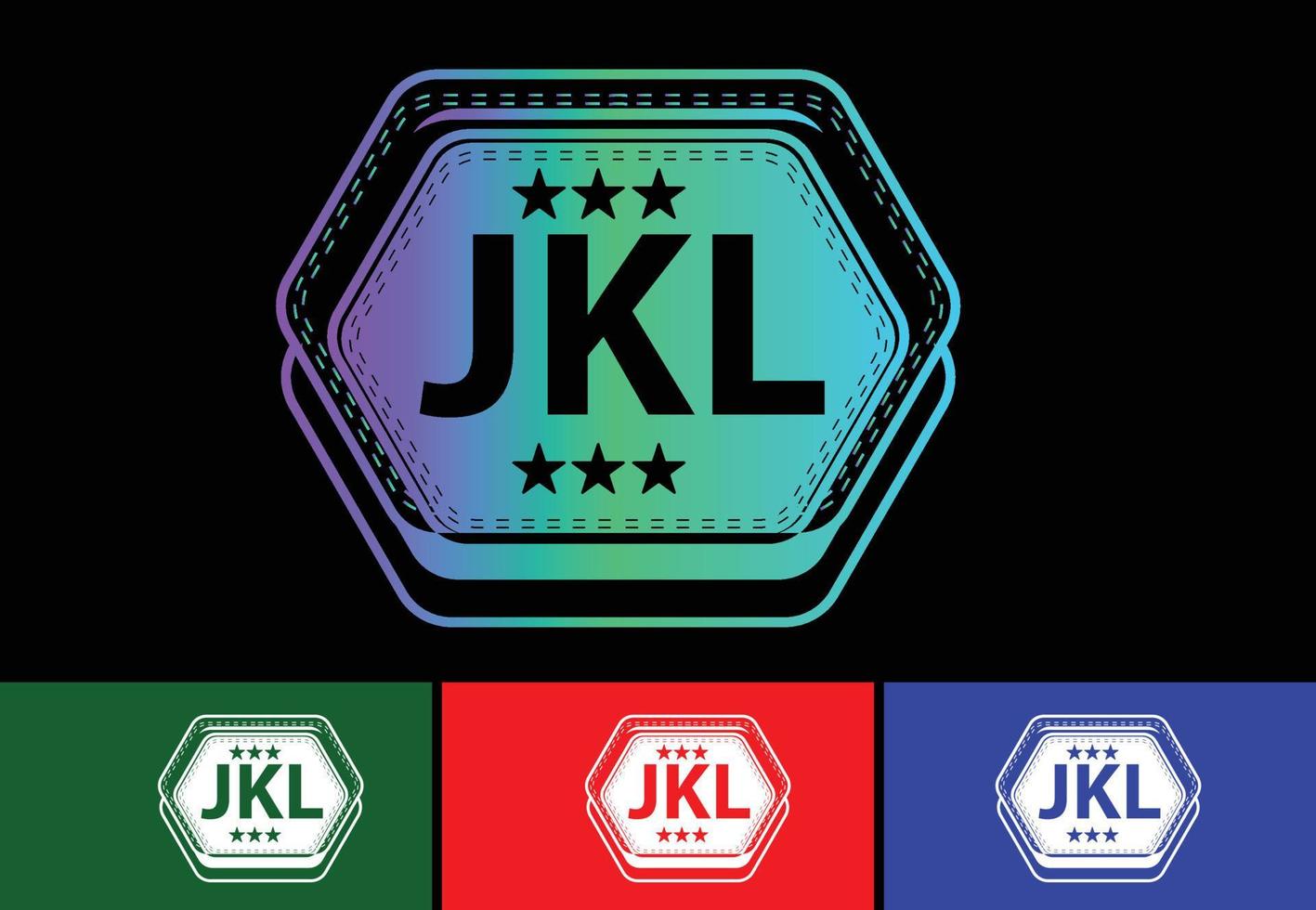 jkl brev ny logotyp och ikon designmall vektor