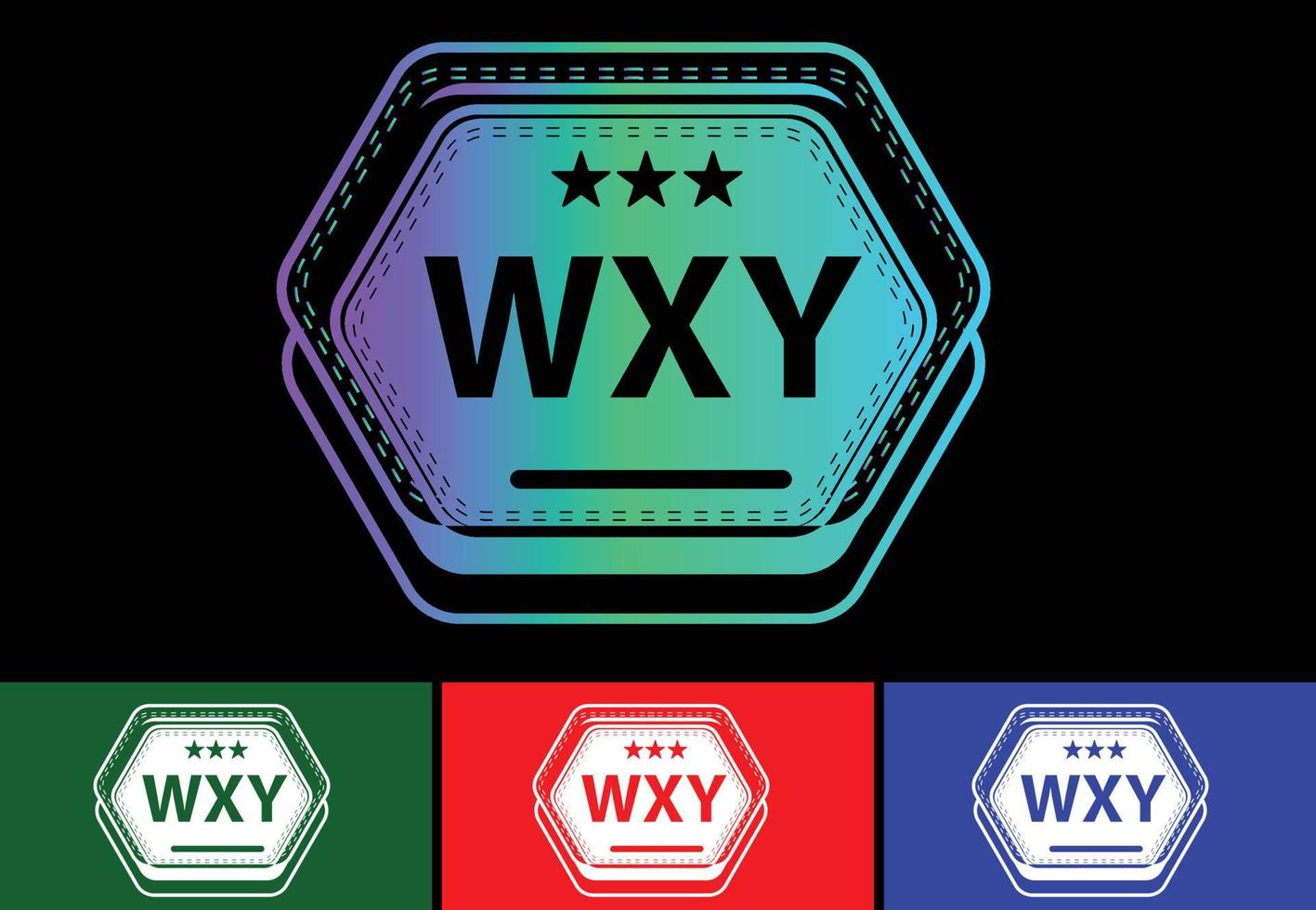 wxy brev ny logotyp och ikon designmall vektor