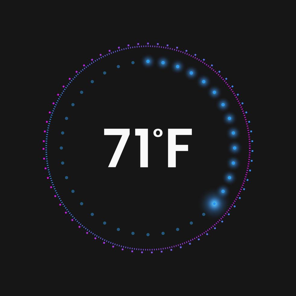 termostatregulator. klimatkontroll med förloppsindikator. temperatur instrumentpanel ui. vektor illustration.