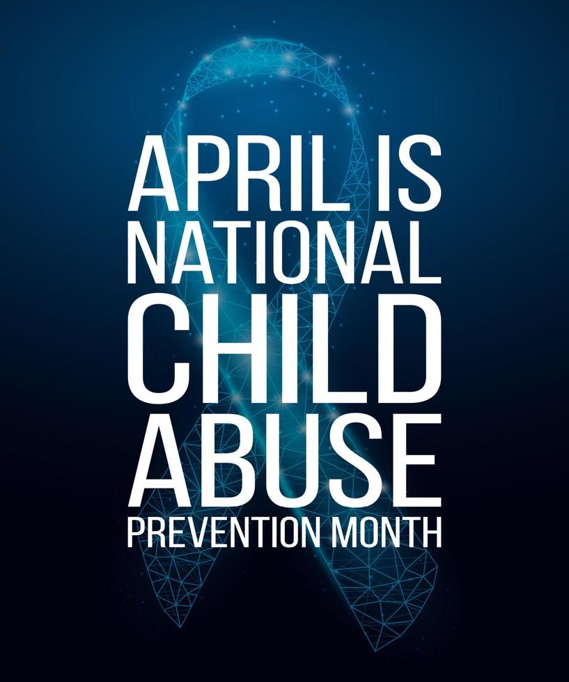 Konzept des Monats zur Verhinderung von Kindesmissbrauch. Banner mit blauem Band und Text. Vektor-Illustration. vektor