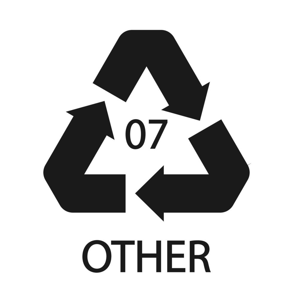 andere 07 Recycling-Code-Symbol. Kunststoff-Recycling-Vektor-Polyethylen-Schild. vektor