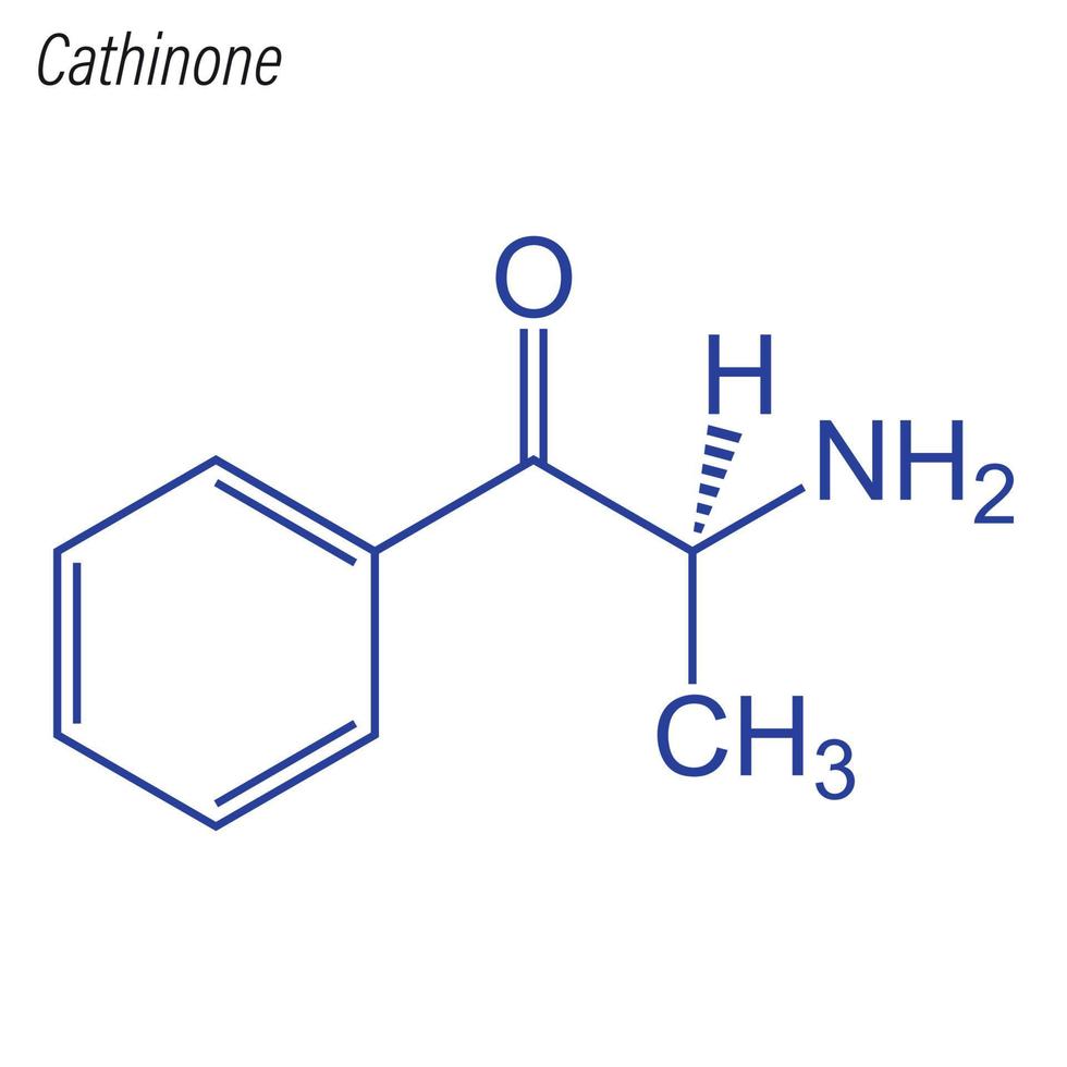 Vektorskelettformel von Cathinon. Droge chemisches Molekül. vektor