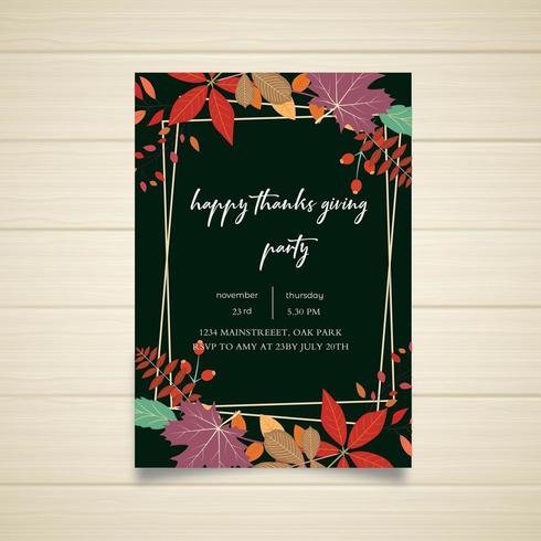 Happy Thanksgiving Party-affischdesign vektor