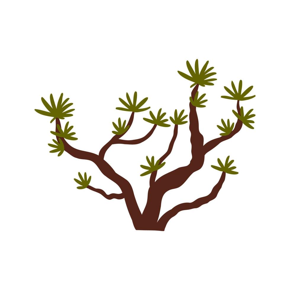 Wüstenpflanze im flachen, handgezeichneten Stil. Wilder Westen, Wüste, Pflanzen. Vektor-Illustration isoliert auf weißem Hintergrund vektor