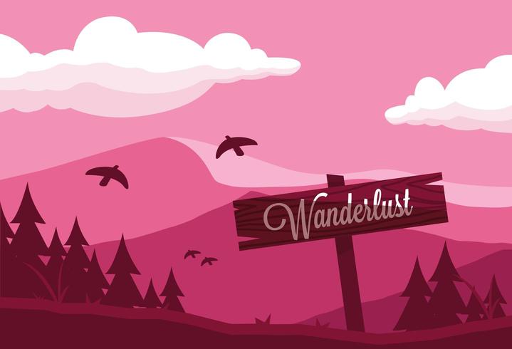 wanderlust skylt på trailern vektor