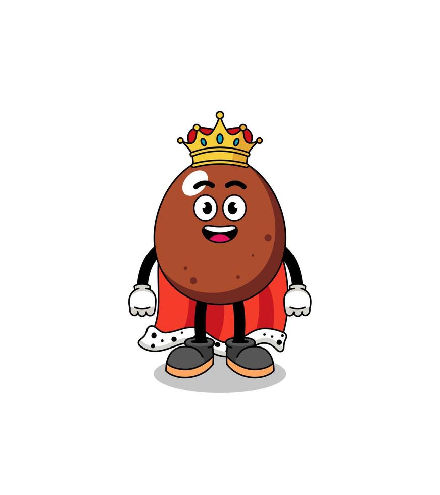 maskot illustration av choklad ägg kung vektor
