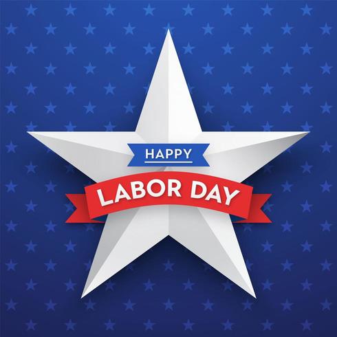 Happy Labor Day Star Vektor Kartenvorlage