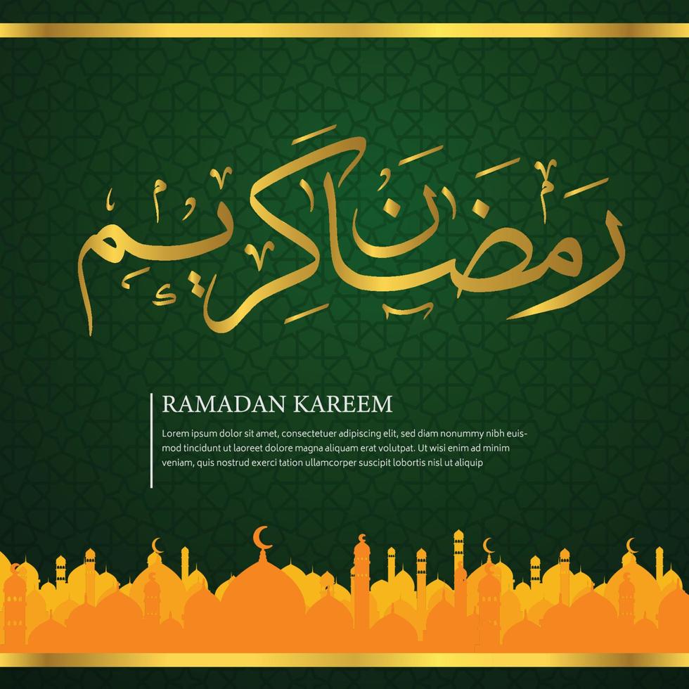 ramadan kareem islamisk bakgrund med moskékupol och arabisk mönsterkonceptstil, eid mubarak, hari raya, eid fitr, eid adha, hajj, umrah vektor