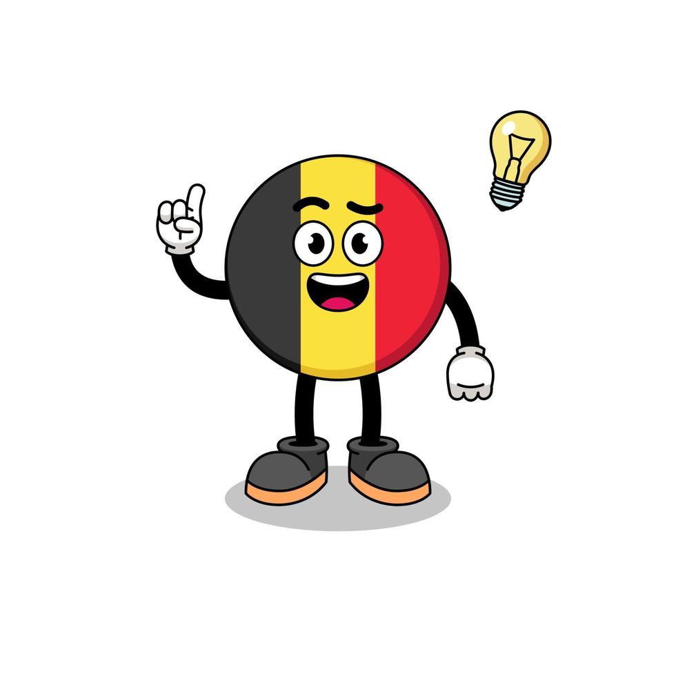 Belgien-Flaggen-Cartoon mit einer Ideen-Pose vektor