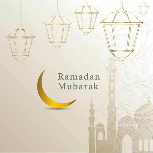 Religiösa Ramadan Mubarak hälsningar vektor