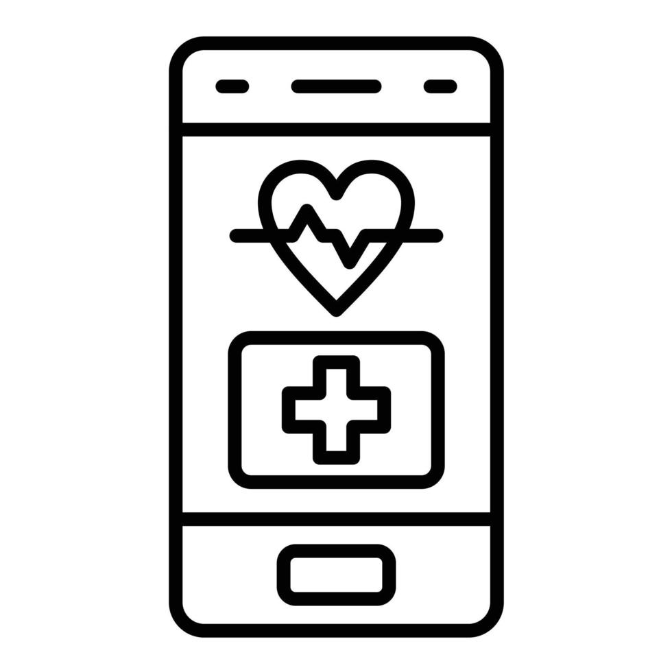 medicinsk app linje ikon vektor