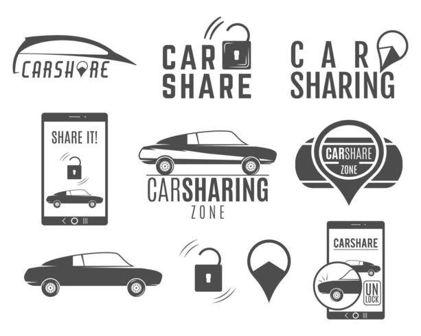 Car Share Logo-Designs festgelegt vektor