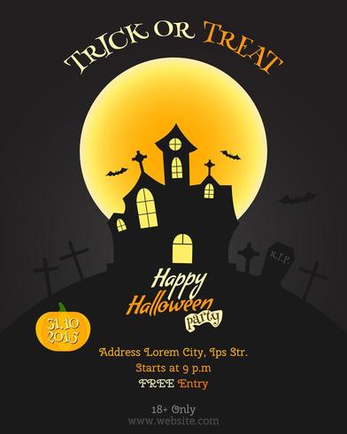 Glad Halloween-festaffisch, reklamblad eller banner vektor