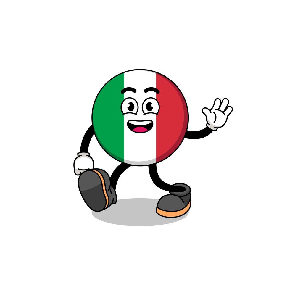 Italien-Flaggenkarikaturgehen vektor