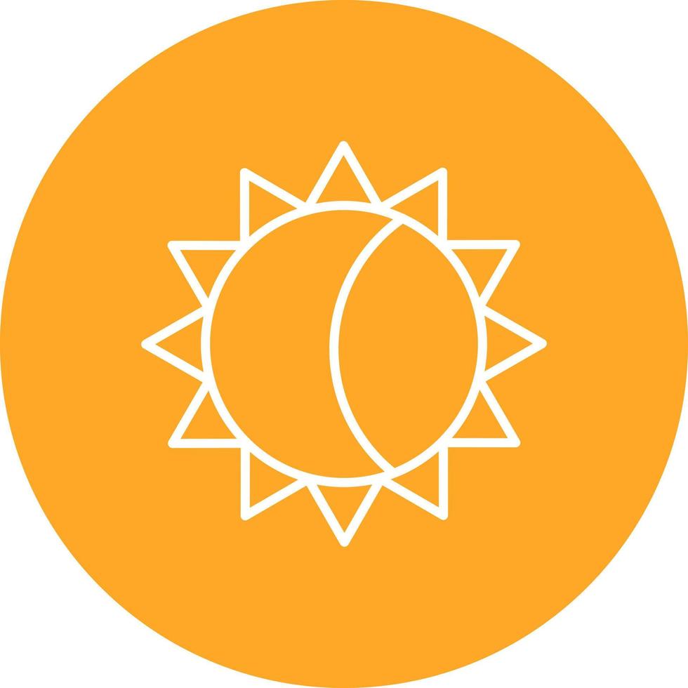 solförmörkelse linje ikon vektor