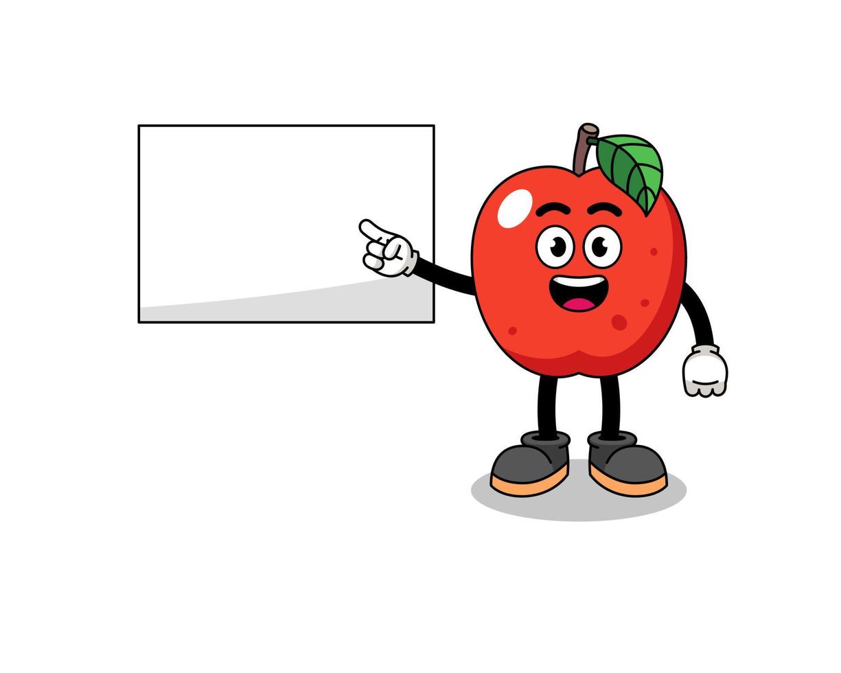 Apfelillustration, die eine Präsentation macht vektor