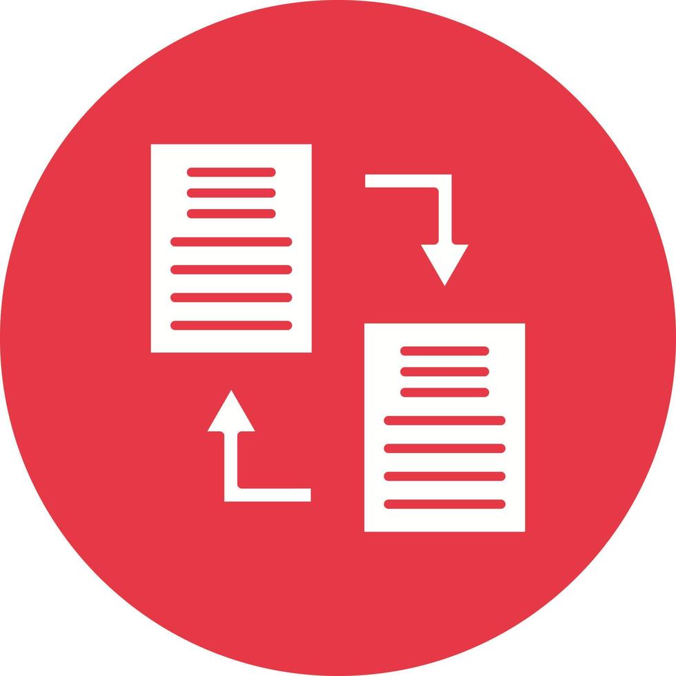 dokument utbyte glyf cirkel bakgrundsikon vektor