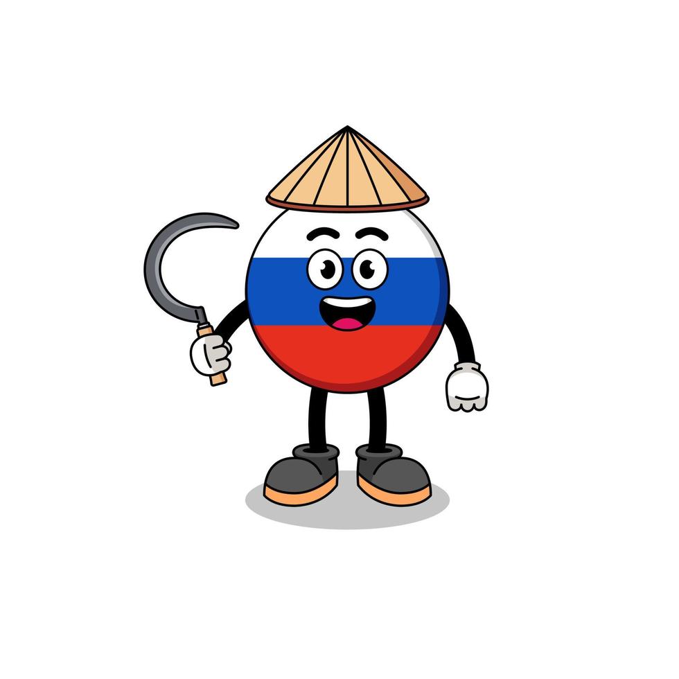 Illustration der russischen Flagge als asiatischer Bauer vektor