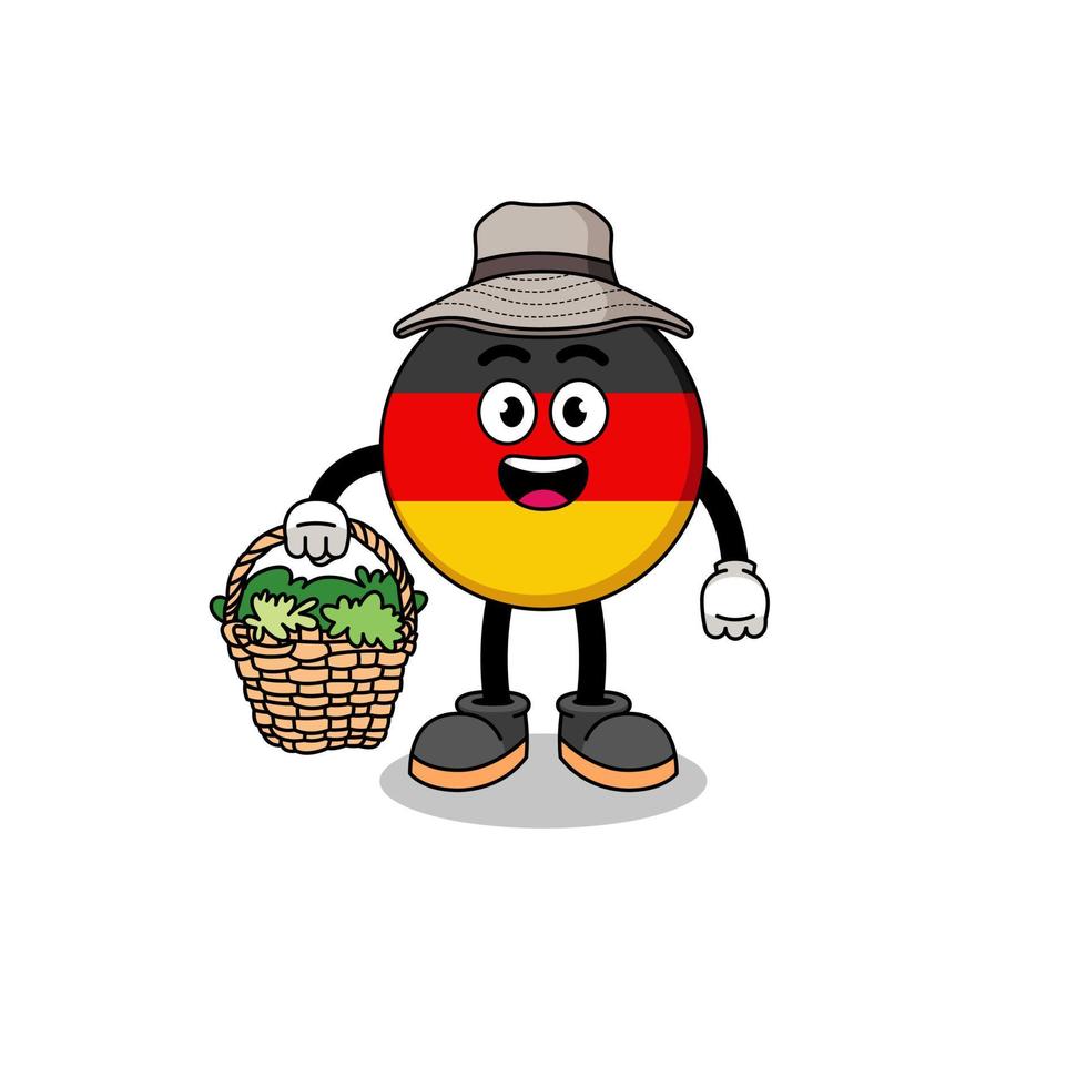 karaktär illustration av tyska flaggan som en örtläkare vektor