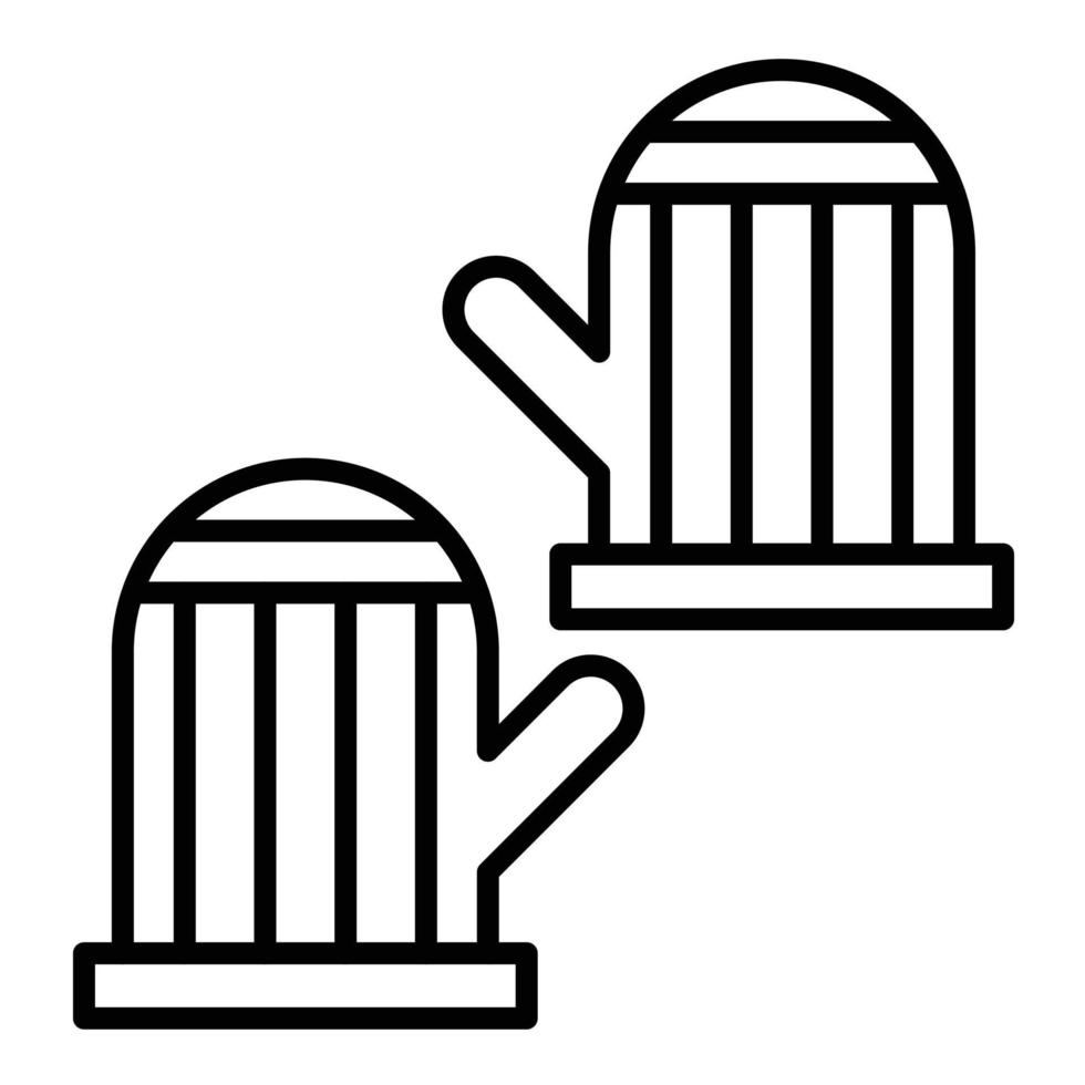 Fäustlinge Liniensymbol vektor