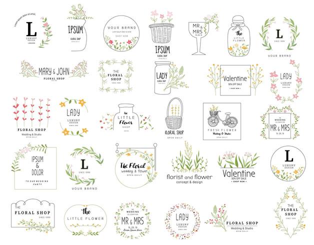 Premium blommor logotyp mallar vektor