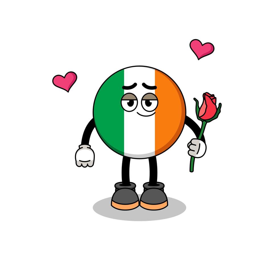 irland-flaggenmaskottchen, das sich verliebt vektor