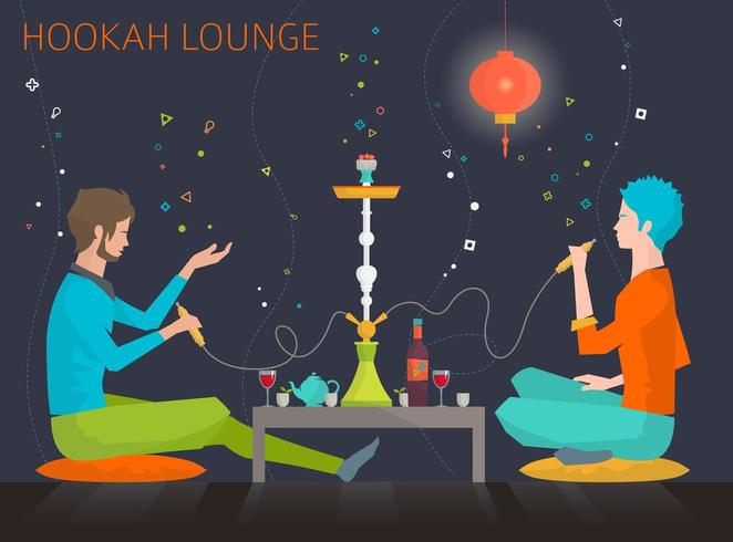 Jugendliche in der Shisha Lounge vektor