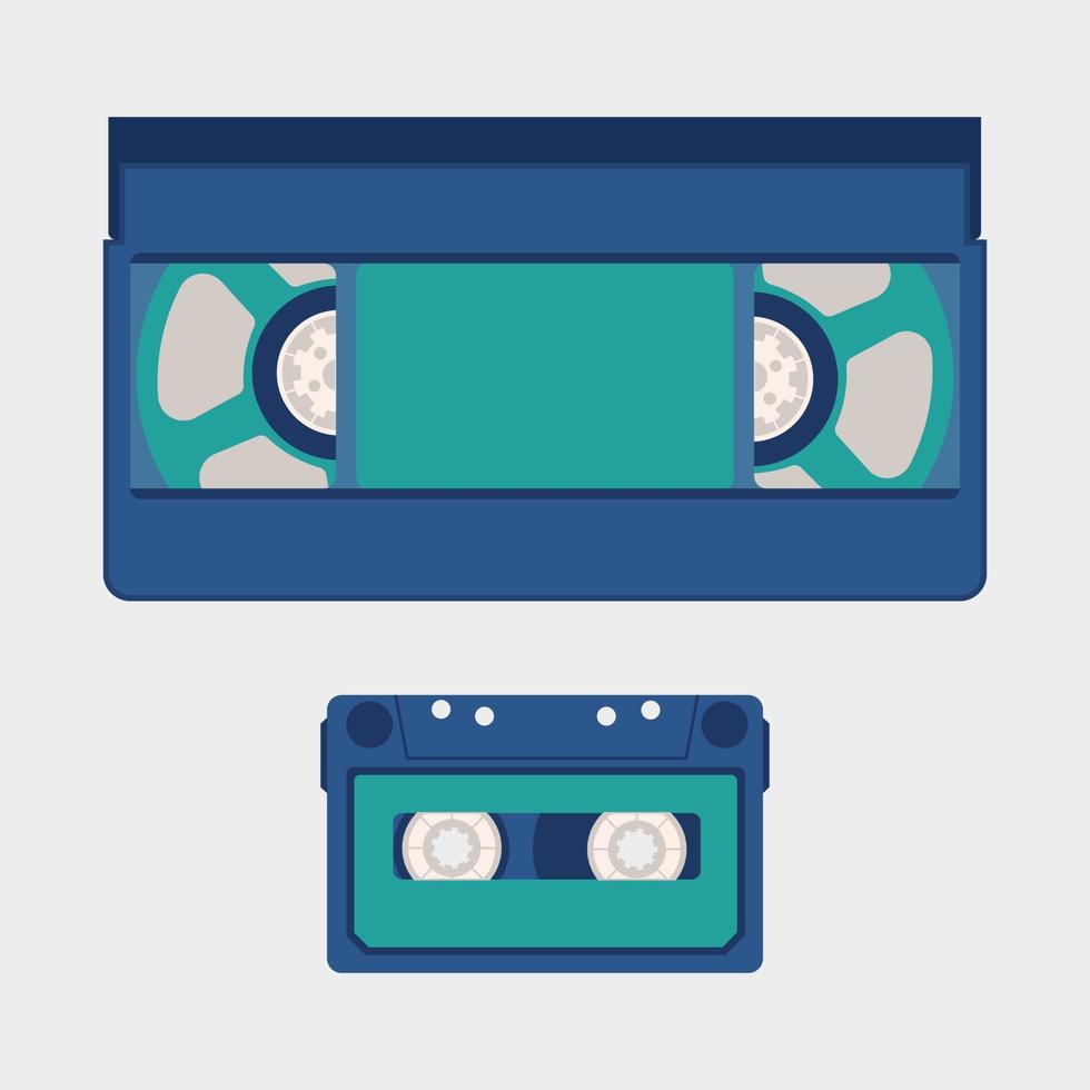 VHS-Videokassetten und Tonbänder vektor