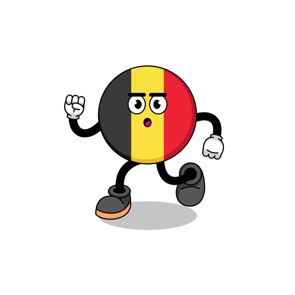 laufende belgien-flaggenmaskottchenillustration vektor