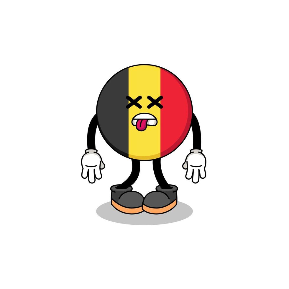 belgiska flaggan maskot illustration är död vektor