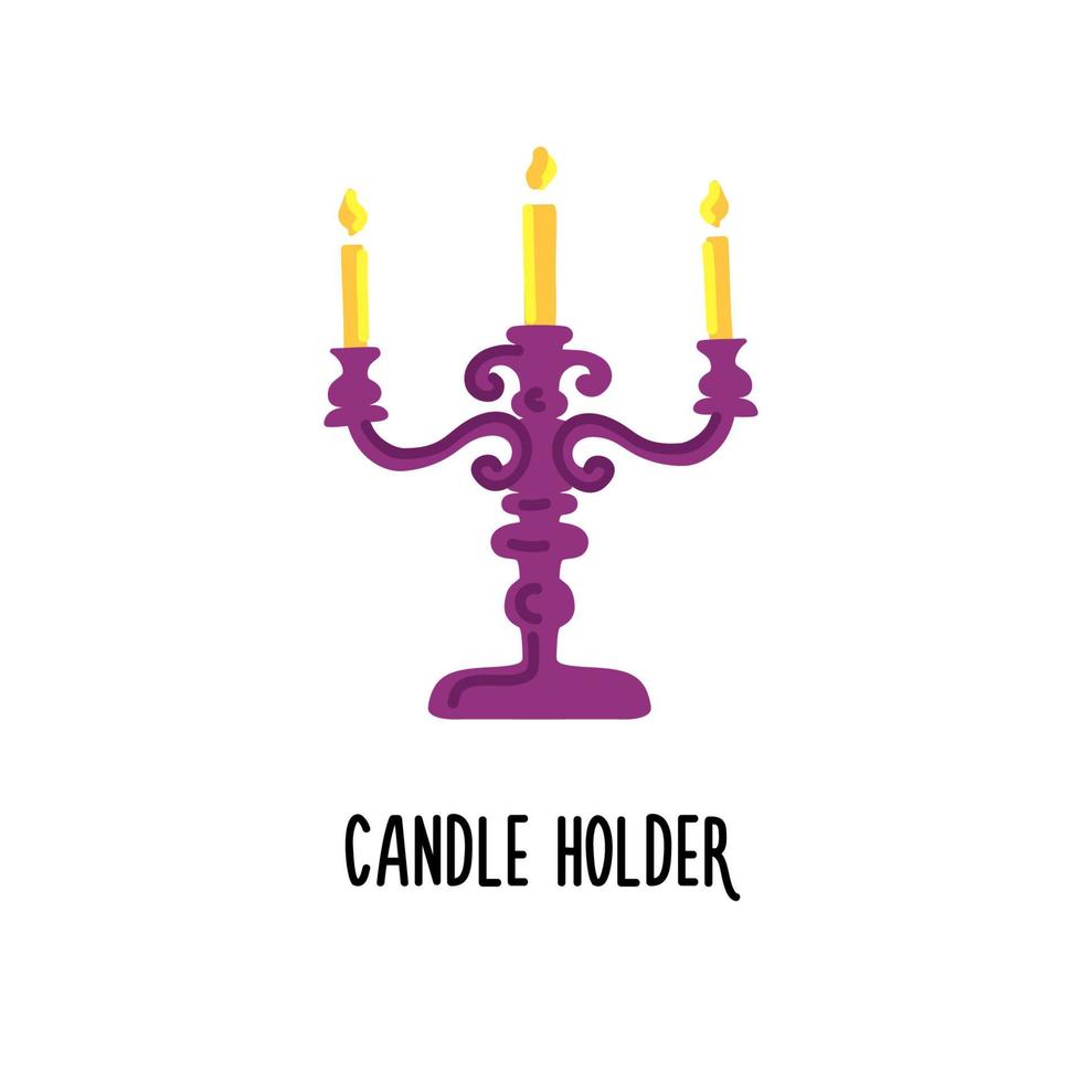 Kandelaber Leuchter mit drei Kerzen vektor