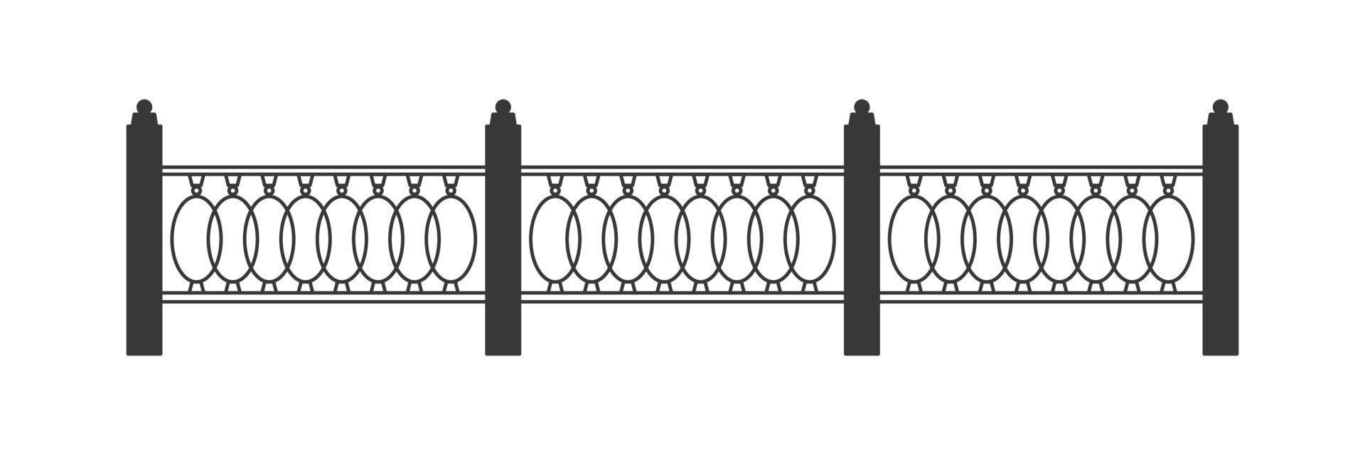 metall staket-rutnät mönster. smidda staket dekor element. vektor