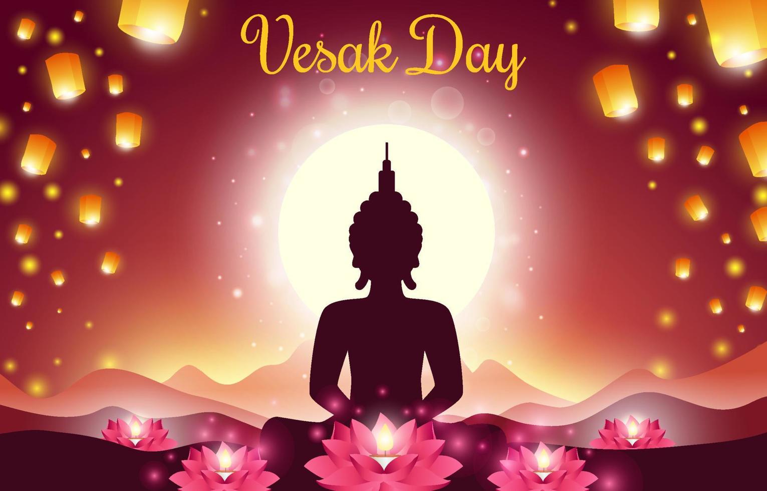 glad vesak dag bakgrund vektor