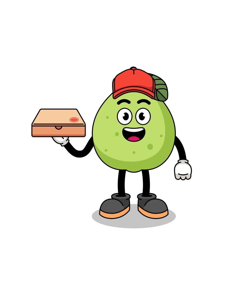 guava illustration som en pizzabud vektor