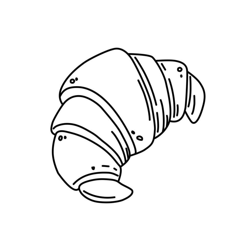 färska söta croissantbakelser. frukost café meny och restaurang ikon koncept. vektor illustration. ikon.